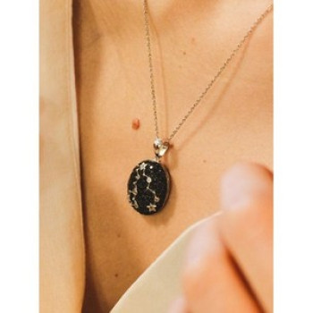 925 Sterling Silver Black & White Spinel Chain With Pendant