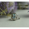 925 Sterling Silver Blue Spinel Openwork Ring Size 6