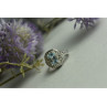 925 Sterling Silver Blue Spinel Openwork Ring Size 6