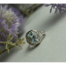 925 Sterling Silver Blue Spinel Openwork Ring Size 6