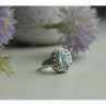 925 Sterling Silver Blue Spinel Openwork Ring Size 6