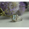 925 Sterling Silver Blue Spinel Openwork Ring Size 6