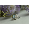 925 Sterling Silver Blue Spinel Openwork Ring Size 6