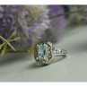 925 Sterling Silver Blue Spinel Openwork Ring Size 6