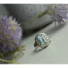 925 Sterling Silver Blue Spinel Openwork Ring Size 6