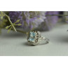 925 Sterling Silver Blue Spinel Openwork Ring Size 6