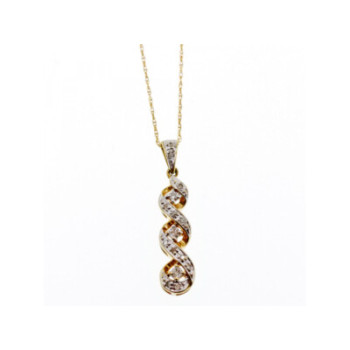 10K YELLOW GOLD DIAMONDS CHAIN WITH PENDANT