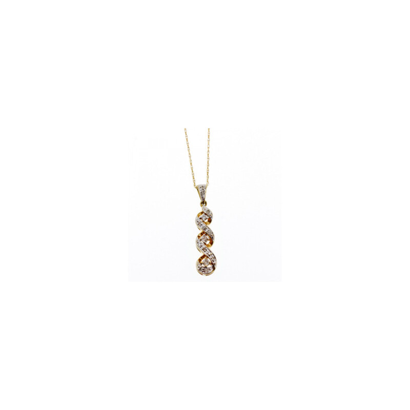10K YELLOW GOLD DIAMONDS CHAIN WITH PENDANT