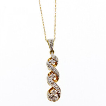 10K Yellow Gold Diamonds Chain With Pendant
