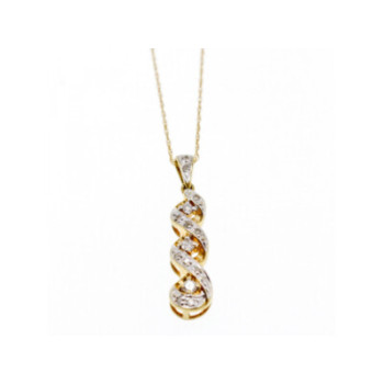 10K YELLOW GOLD DIAMONDS CHAIN WITH PENDANT