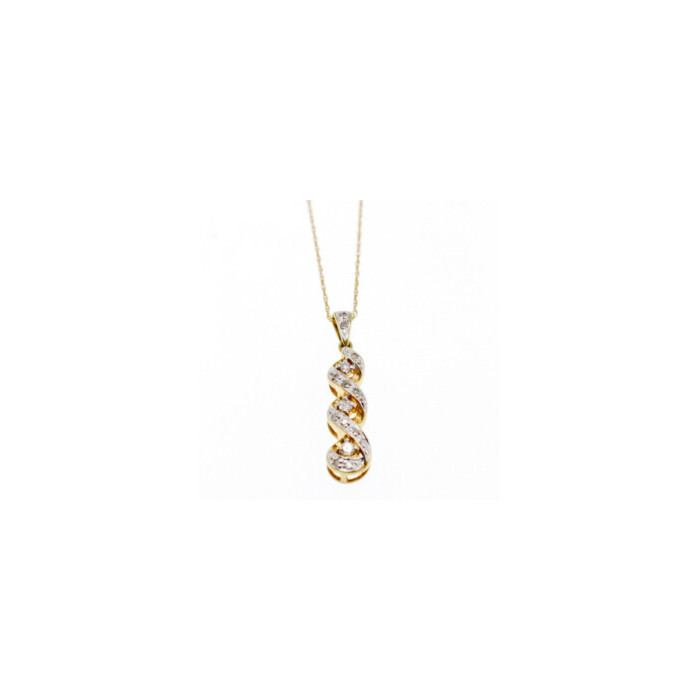 10K YELLOW GOLD DIAMONDS CHAIN WITH PENDANT