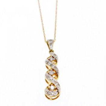 10K Yellow Gold Diamonds Chain With Pendant