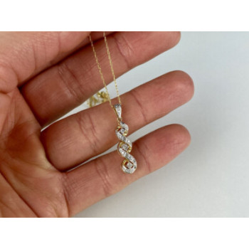 10K YELLOW GOLD DIAMONDS CHAIN WITH PENDANT