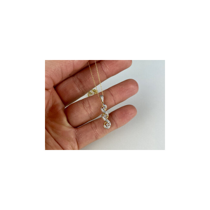 10K YELLOW GOLD DIAMONDS CHAIN WITH PENDANT