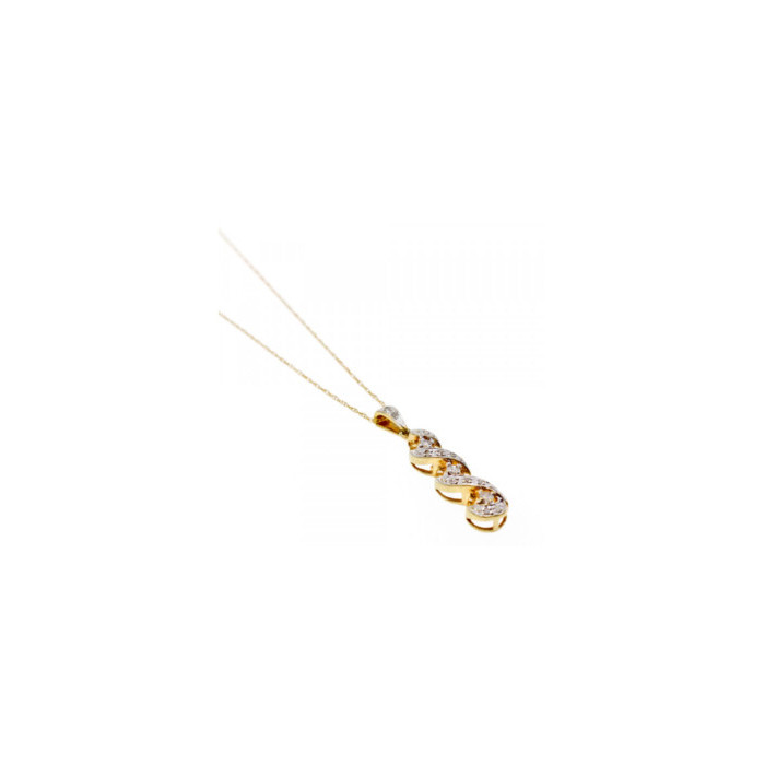 10K YELLOW GOLD DIAMONDS CHAIN WITH PENDANT