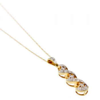 10K Yellow Gold Diamonds Chain With Pendant