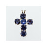925 Sterling Silver Tanzanite Cross Pendant