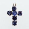 925 Sterling Silver Tanzanite Cross Pendant