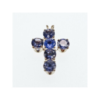 925 Sterling Silver Tanzanite Cross Pendant