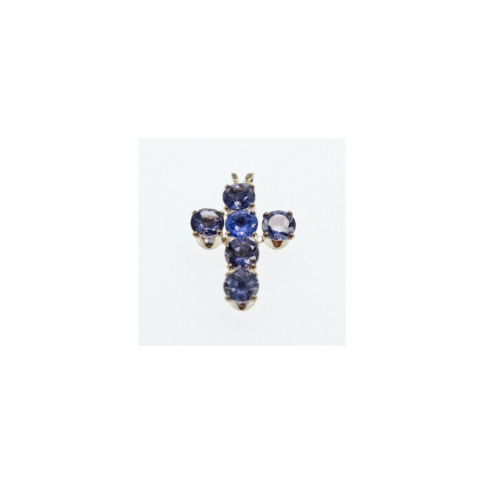 925 Sterling Silver Tanzanite Cross Pendant