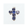 925 Sterling Silver Tanzanite Cross Pendant