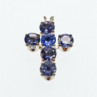 925 Sterling Silver Tanzanite Cross Pendant