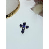 925 Sterling Silver Tanzanite Cross Pendant