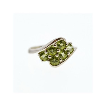 925 Sterling Silver Peridot Ring Size 9.5