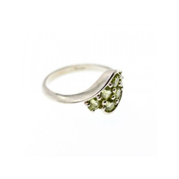 925 Sterling Silver Peridot Ring Size 9.5