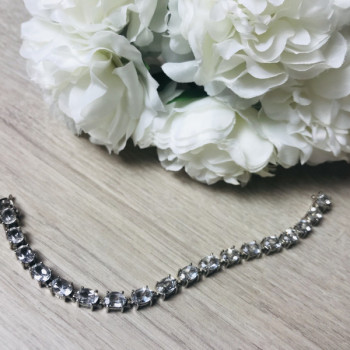 925 Sterling Silver White/Colorless Spinel Bracelet Size 6.7 IN