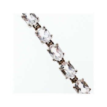 925 STERLING SILVER WHITE/COLORLESS SPINEL BRACELET SIZE 6.7 IN