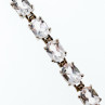 925 Sterling Silver White/Colorless Spinel Bracelet Size 6.7 IN