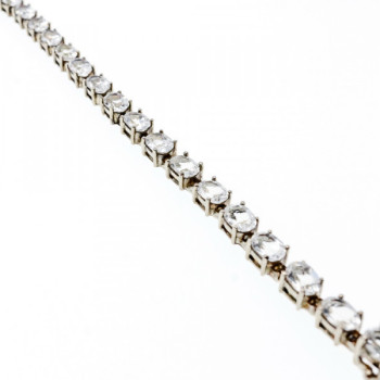 925 Sterling Silver White/Colorless Spinel Bracelet Size 6.7 IN