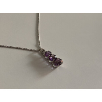 Chain With Pendant Purple CZ