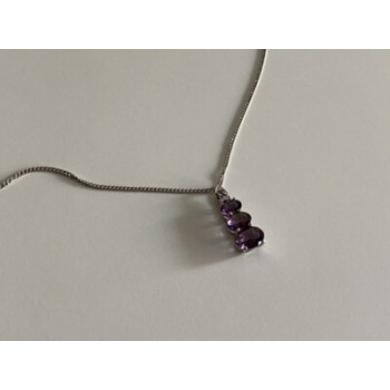 Chain With Pendant Purple CZ