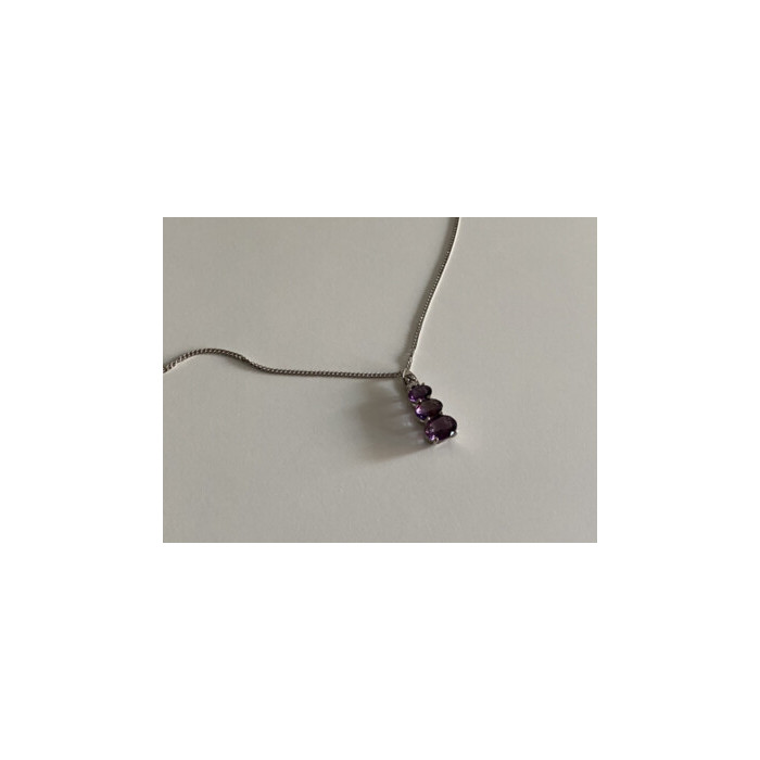 Chain With Pendant Purple CZ