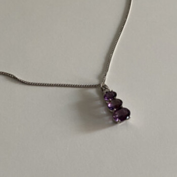 Chain With Pendant Purple CZ