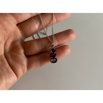 Chain With Pendant Purple CZ