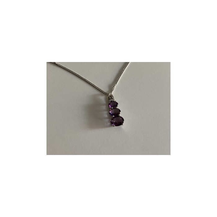 Chain With Pendant Purple CZ