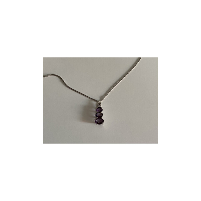 Chain With Pendant Purple CZ