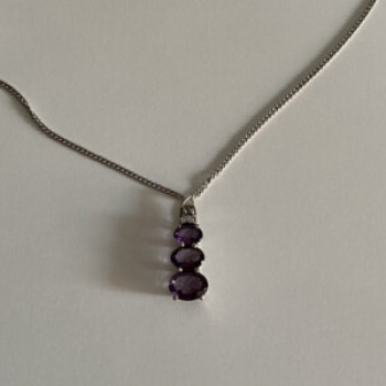Chain With Pendant Purple CZ