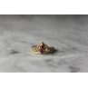 925 Sterling Silver Gold Plated Garnet Ring Size 5.5