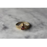 925 Sterling Silver Gold Plated Garnet Ring Size 5.5