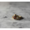 925 Sterling Silver Gold Plated Garnet Ring Size 5.5