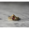925 Sterling Silver Gold Plated Garnet Ring Size 5.5