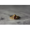 925 Sterling Silver Gold Plated Garnet Ring Size 5.5
