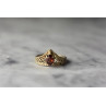 925 Sterling Silver Gold Plated Garnet Ring Size 5.5