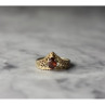 925 Sterling Silver Gold Plated Garnet Ring Size 5.5