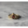 925 Sterling Silver Gold Plated Garnet Ring Size 5.5