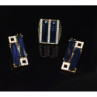 925 Sterling Silver Blue Alpanite SET (Ring & Earrings)